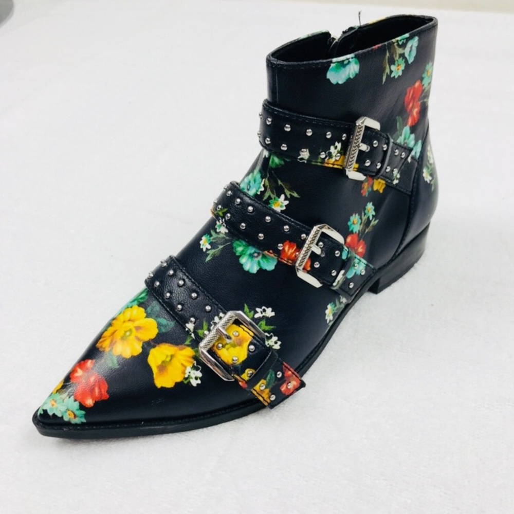 Nine West Floral Seraphim Leather Ankle Booties